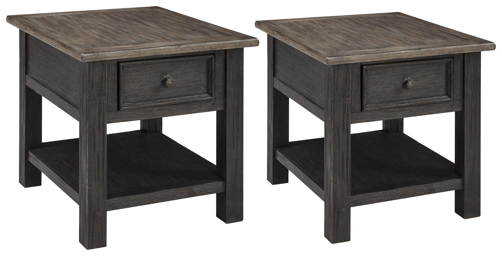 Tyler Grayish Brown/black Creek 2 End Tables PKG008542 - T736-3 | T736-3 - Ella Furniture