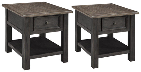 Tyler Grayish Brown/black Creek 2 End Tables PKG008542 - T736-3 | T736-3 - Ella Furniture