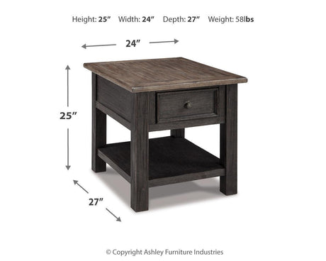 Tyler Grayish Brown/black Creek 2 End Tables PKG008542 - T736-3 | T736-3 - Ella Furniture