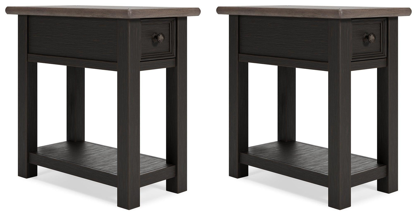 Tyler Grayish Brown/black Creek 2 End Tables PKG010343 - T736-107 | T736-107 - Ella Furniture