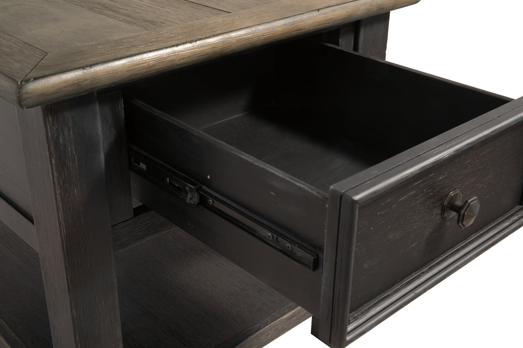 Tyler Grayish Brown/black Creek Coffee Table With 1 End Table PKG008765 - T736-20 | T736-3 - Ella Furniture