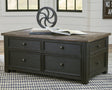 Tyler Grayish Brown/black Creek Coffee Table With 1 End Table PKG008765 - T736-20 | T736-3 - Ella Furniture