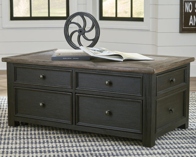 Tyler Grayish Brown/black Creek Coffee Table With 1 End Table PKG008765 - T736-20 | T736-3 - Ella Furniture