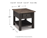 Tyler Grayish Brown/black Creek Coffee Table With 1 End Table PKG008765 - T736-20 | T736-3 - Ella Furniture