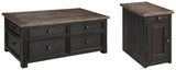 Tyler Grayish Brown/black Creek Coffee Table With 1 End Table PKG008766 - T736-20 | T736-7 - Ella Furniture