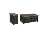 Tyler Grayish Brown/black Creek Coffee Table With 1 End Table PKG010345 - T736-20 | T736-107 - Ella Furniture