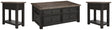 Tyler Grayish Brown/black Creek Coffee Table With 2 End Tables PKG010344 - T736-20 | T736-107 | T736-107 - Ella Furniture