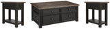 Tyler Grayish Brown/black Creek Coffee Table With 2 End Tables PKG010344 - T736-20 | T736-107 | T736-107 - Ella Furniture