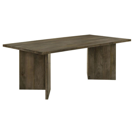 Tyler Rectangular Double V-leg Dining Table Mango Brown 130511 - Ella Furniture