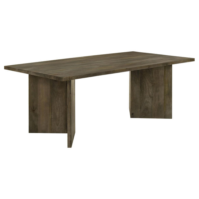 Tyler Rectangular Double V-leg Dining Table Mango Brown 130511 - Ella Furniture