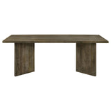 Tyler Rectangular Double V-leg Dining Table Mango Brown 130511 - Ella Furniture
