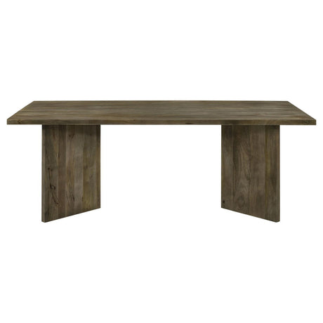 Tyler Rectangular Double V-leg Dining Table Mango Brown 130511 - Ella Furniture