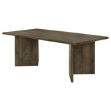 Tyler Rectangular Double V-leg Dining Table Mango Brown 130511 - Ella Furniture
