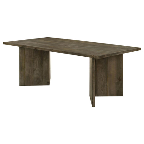 Tyler Rectangular Double V-leg Dining Table Mango Brown 130511 - Ella Furniture