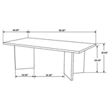 Tyler Rectangular Double V-leg Dining Table Mango Brown 130511 - Ella Furniture