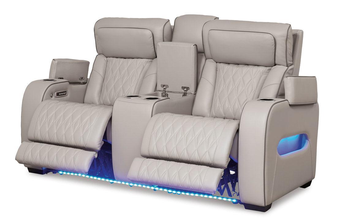 U271-05 Power Reclining Set (Genuine Leather + Air Massage) - Ella Furniture