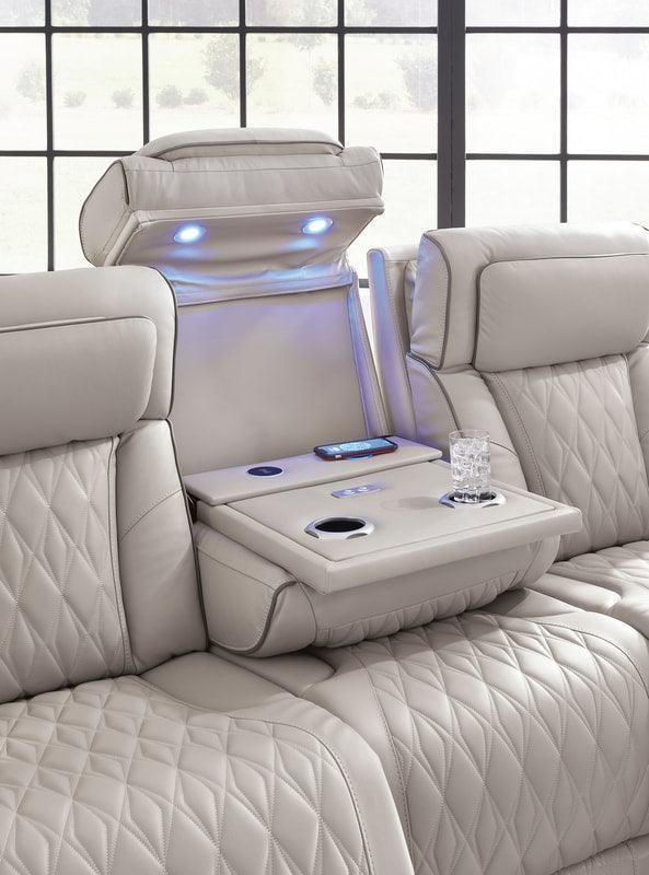 U271-05 Power Reclining Set (Genuine Leather + Air Massage) - Ella Furniture