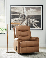 Ulsa Light Brown Top Grain Leather Swivel Recliner from Ella Furniture