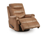 Ulsa Light Brown Top Grain Leather Swivel Recliner view 2