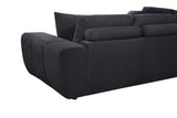 Uptown Black 2-Piece Fabric Sectional Sofa with Vertical Channeling view 4