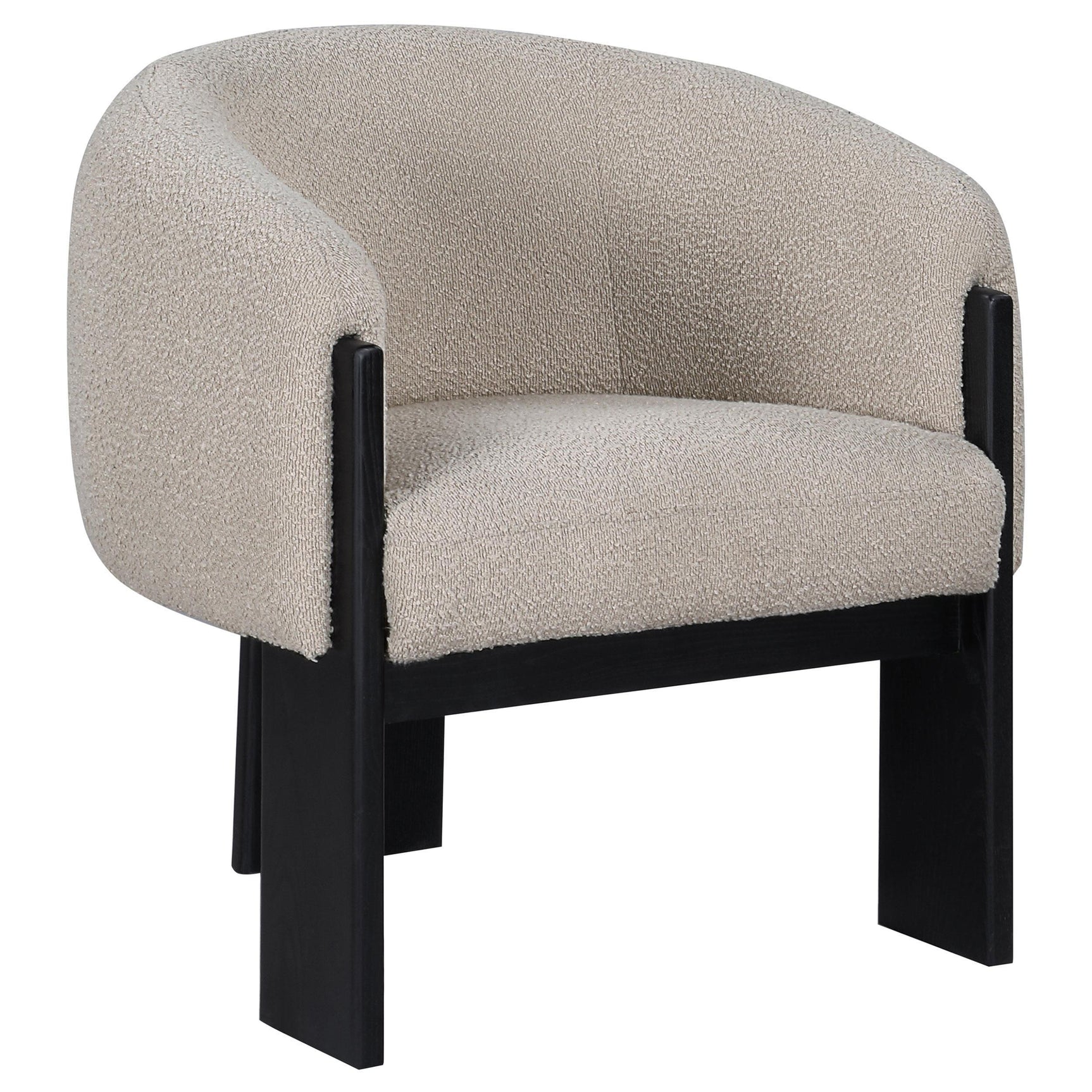Valdez Boucle Upholstered Barrel Back Accent Chair Beige 903165 - Ella Furniture