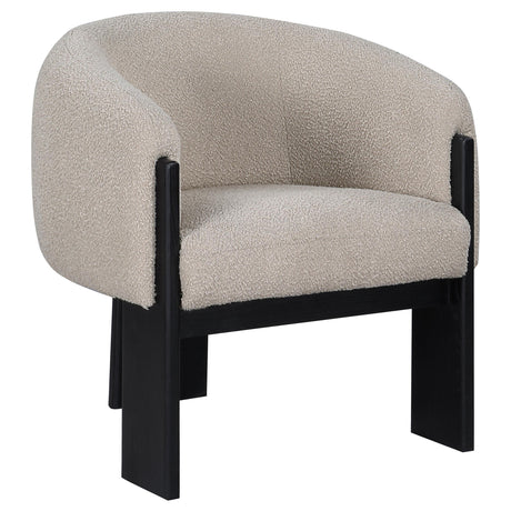 Valdez Boucle Upholstered Barrel Back Accent Chair Beige 903165 - Ella Furniture