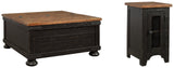 Valebeck Black/brown Coffee Table With 1 End Table - Ella Furniture