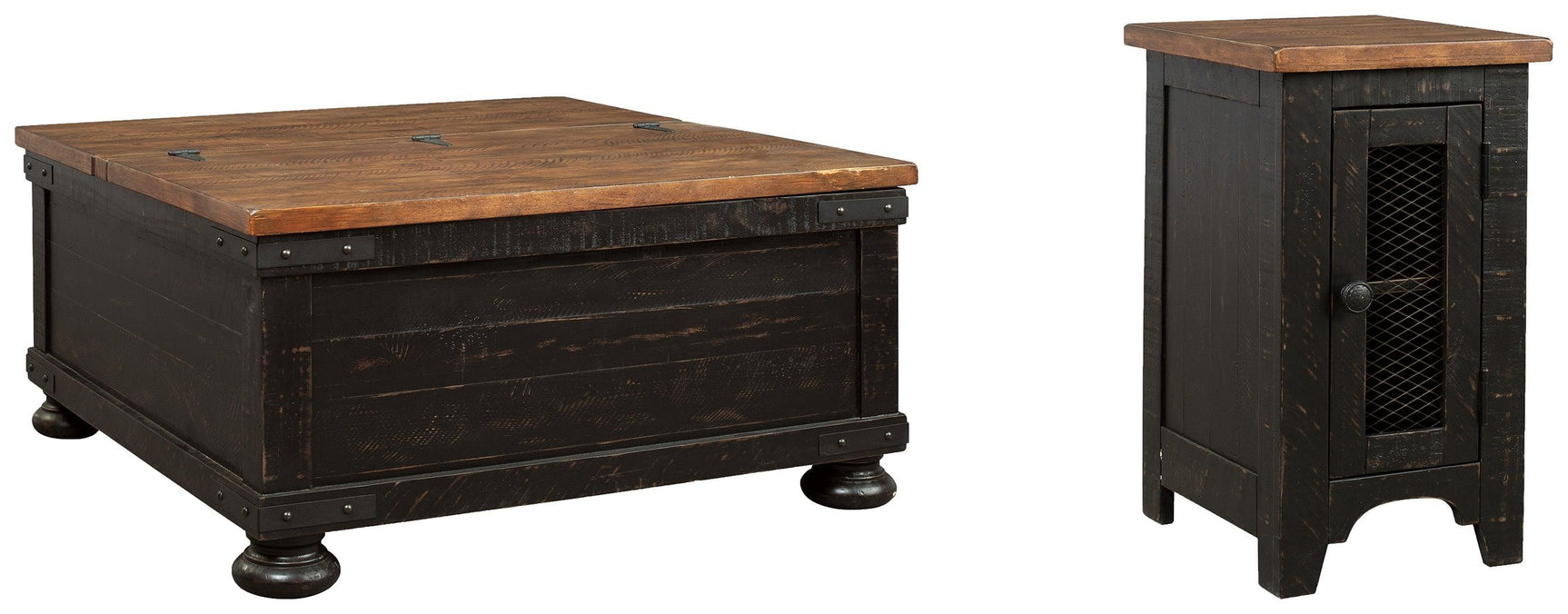Valebeck Black/brown Coffee Table With 1 End Table - Ella Furniture