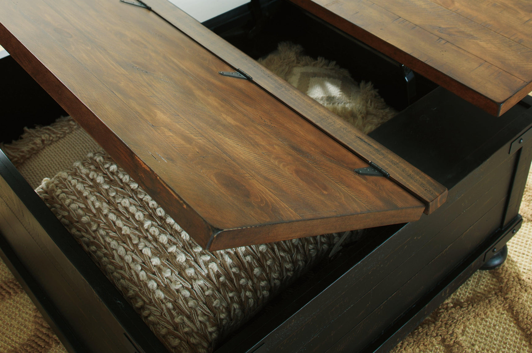 Valebeck Black/brown Coffee Table With 1 End Table - Ella Furniture