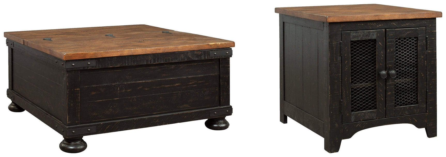 Valebeck Black/brown Coffee Table With 1 End Table PKG008770 - T468-00 | T468-3 - Ella Furniture