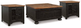 Valebeck Black/brown Coffee Table With 2 End Tables - Ella Furniture