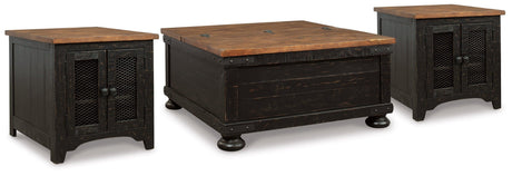 Valebeck Black/brown Coffee Table With 2 End Tables - Ella Furniture