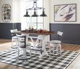 Valebeck White Counter Height Dining Table And 4 Barstools - Ella Furniture