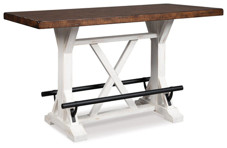 Valebeck White Counter Height Dining Table And 4 Barstools - Ella Furniture