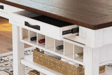Valebeck White/Brown Counter Height Dining Table D546-32 - Ella Furniture