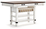 Valebeck White/Brown Counter Height Dining Table D546-32 - Ella Furniture