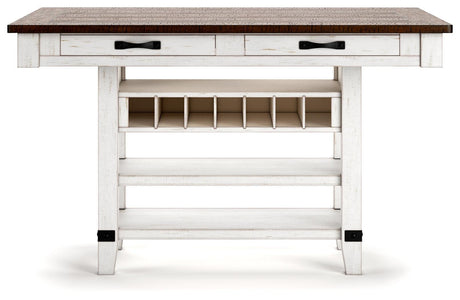 Valebeck White/Brown Counter Height Dining Table D546-32 - Ella Furniture