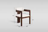 Valente Dining Set in White Sintered Stone and Walnut with Fluted Wood view 6