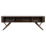 Valna Rectangular 71" Tv Stand With Sliding Doors Walnut 701713 - Ella Furniture