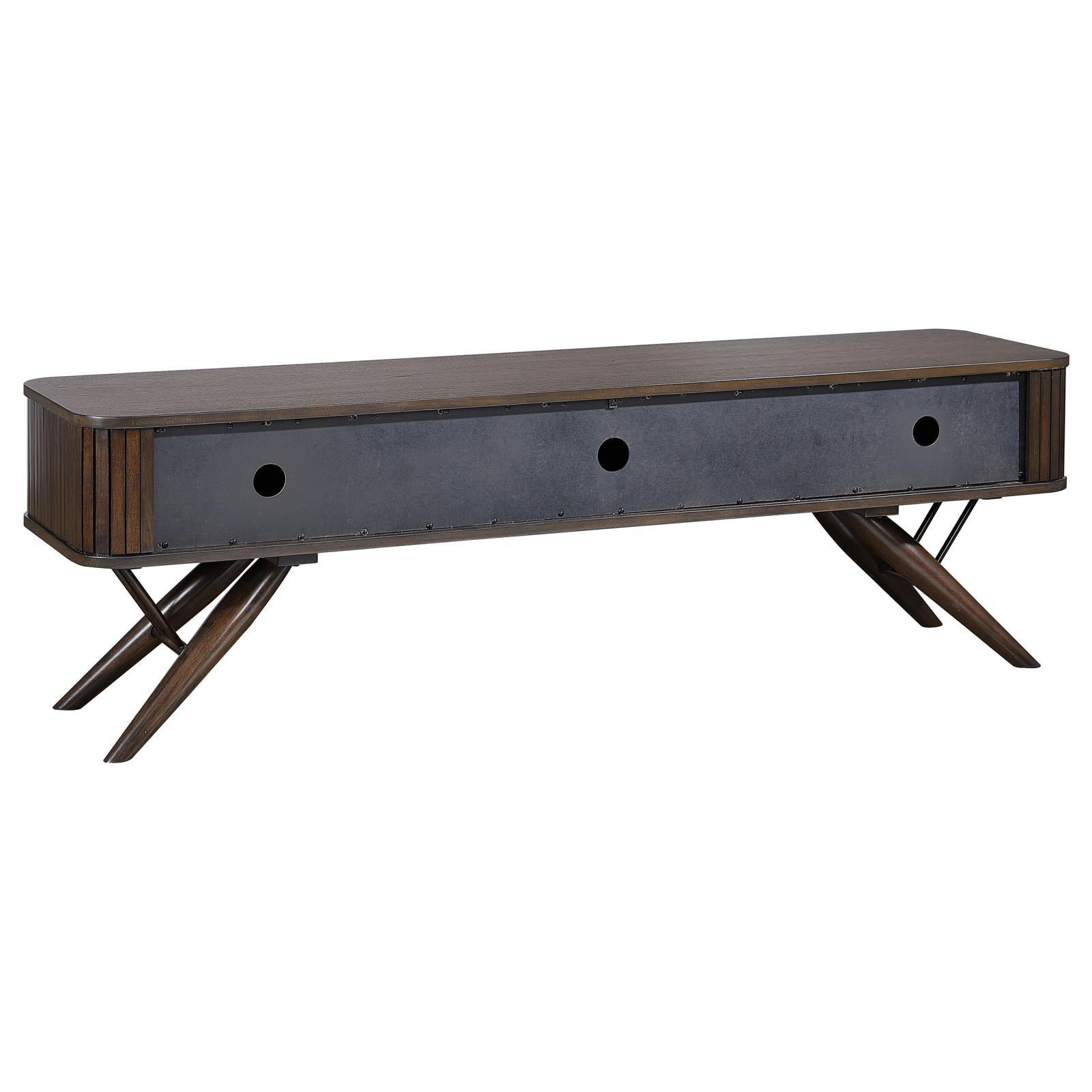 Valna Rectangular 71" Tv Stand With Sliding Doors Walnut 701713 - Ella Furniture
