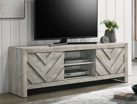 Valor Gray Modern Contemporary Solid Wood And Veneers Storage Tv Stand - Ella Furniture