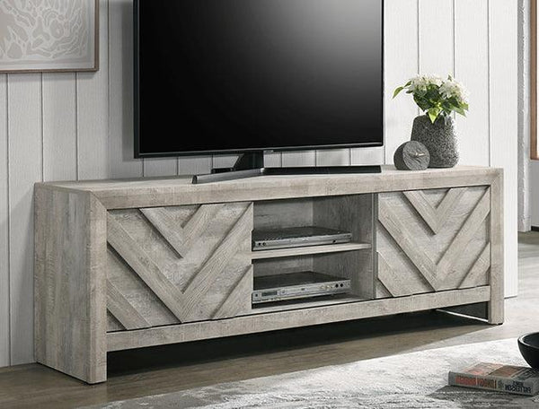 Valor Gray Modern Contemporary Solid Wood And Veneers Storage Tv Stand - Ella Furniture