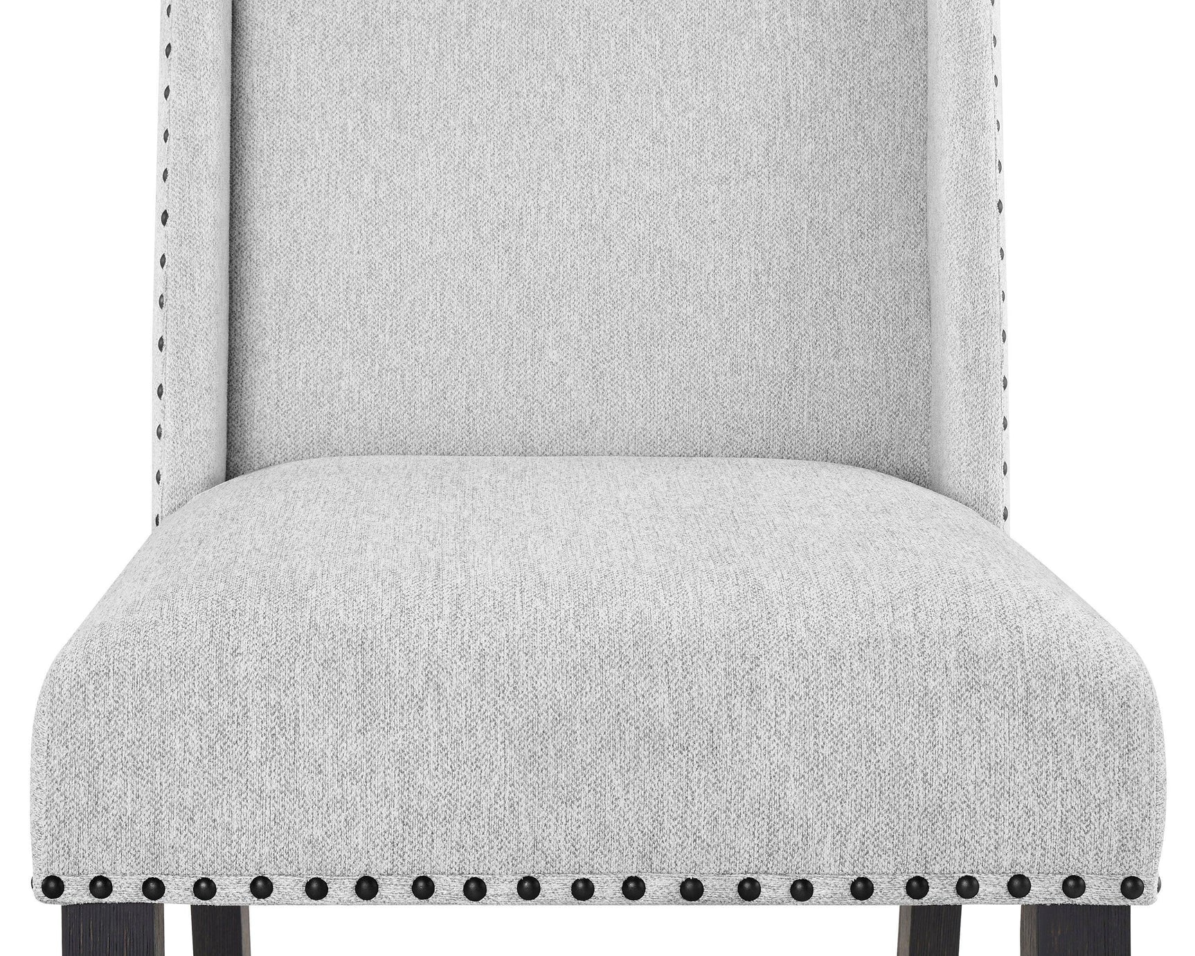Vance Gray/White Modern Solid Wood Marble Top Fabric Upholstered Round Dining Room Set - Ella Furniture