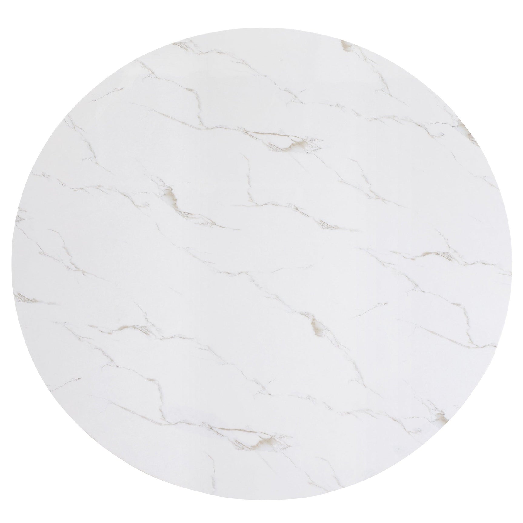 Vance Gray/White Modern Solid Wood Marble Top Fabric Upholstered Round Dining Room Set - Ella Furniture