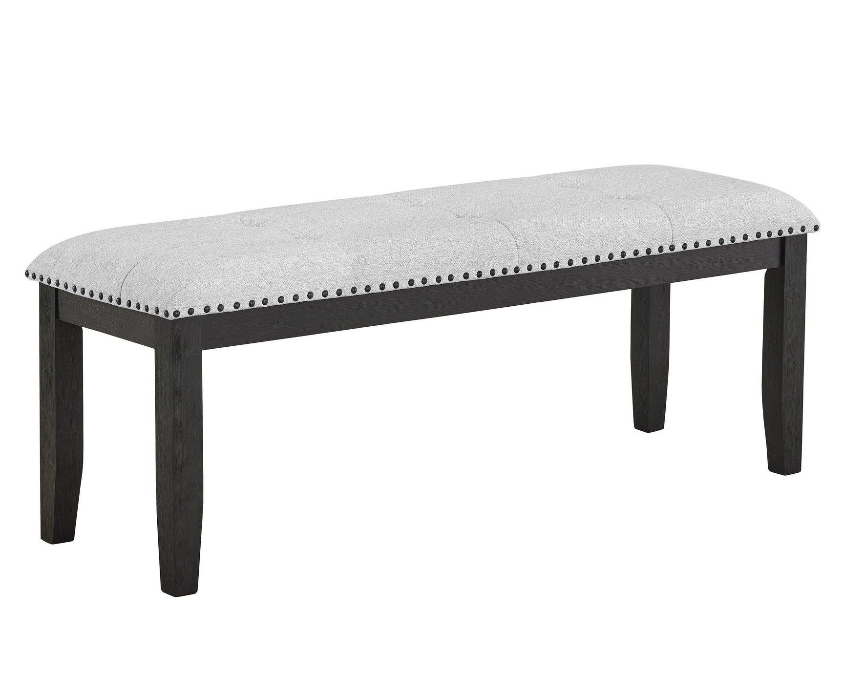 Vance Gray/White Modern Solid Wood Marble Top Fabric Upholstered Tufted Dining Room Set - Ella Furniture