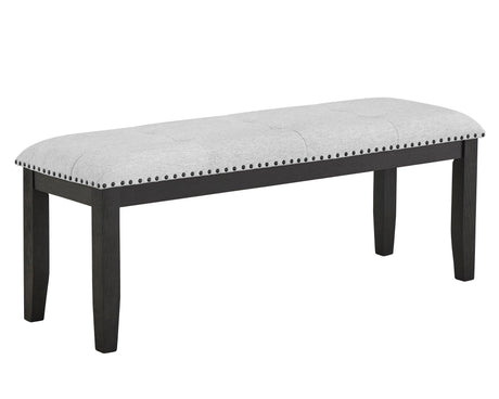 Vance Gray/White Modern Solid Wood Marble Top Fabric Upholstered Tufted Dining Room Set - Ella Furniture