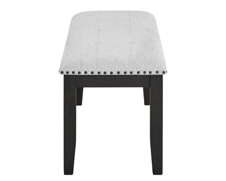 Vance Gray/White Modern Solid Wood Marble Top Fabric Upholstered Tufted Dining Room Set - Ella Furniture