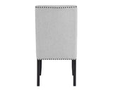 Vance Gray/White Modern Solid Wood Marble Top Fabric Upholstered Tufted Dining Room Set - Ella Furniture