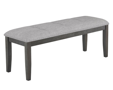 Vance White-Gray Faux Marble Fabric Seat Rectangular Dining Room Set - Ella Furniture