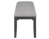 Vance White-Gray Faux Marble Fabric Seat Rectangular Dining Room Set - Ella Furniture